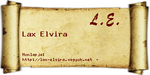 Lax Elvira névjegykártya